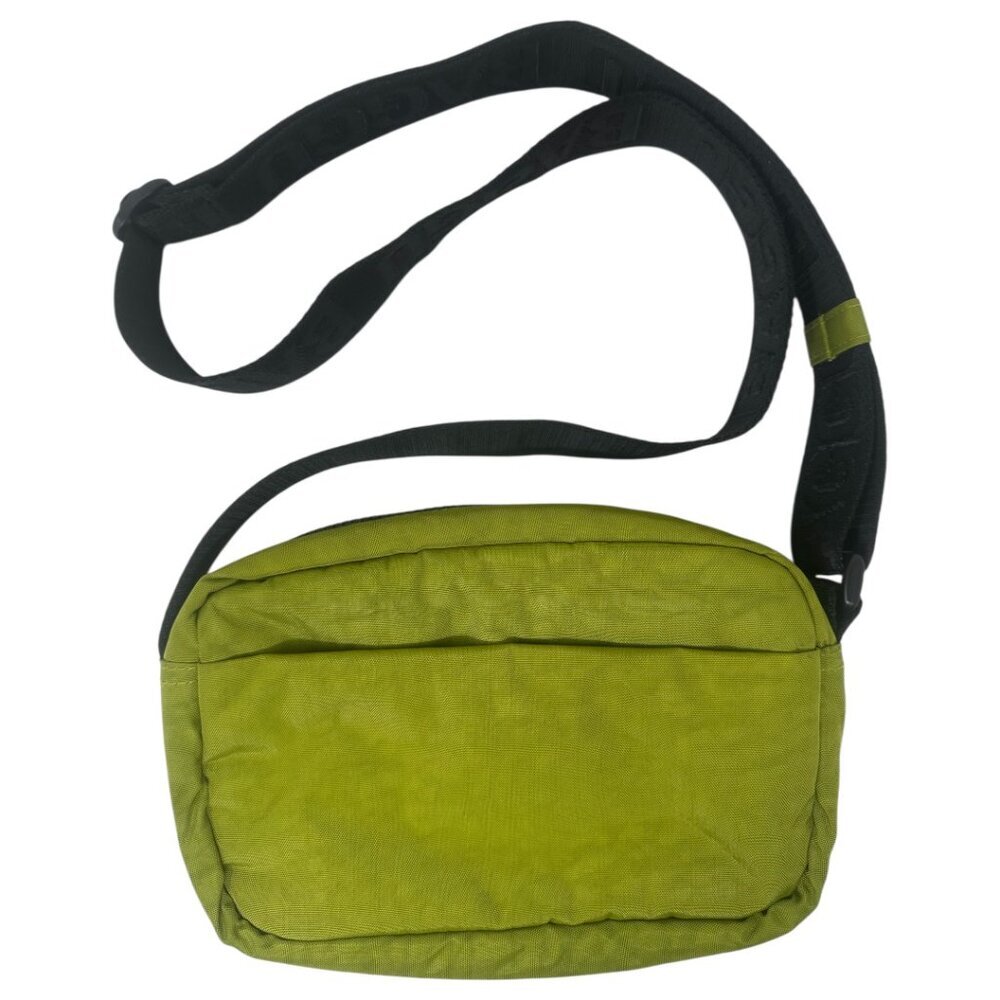 New Baggu Avocado Green Nylon Camera Crossbody Bag With Logo Strap Minimalist